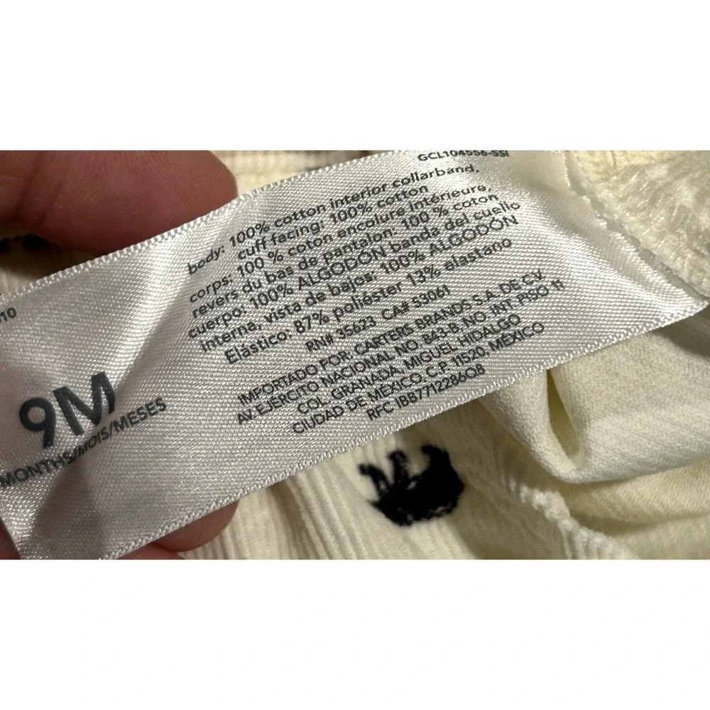 Baby‎ Oshkosh B'Gosh Corduroy One Piece Boys 9 Months White Bear Print Shirt